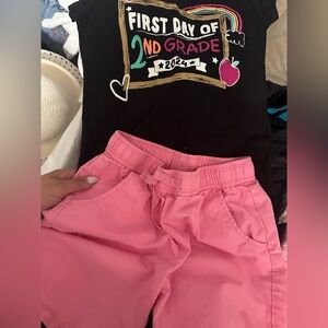 Kids shirt and shorts bundle sz 7/8